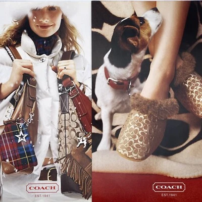 2002 Coach Bags 4pg PRINT AD Apparel Dogs Holiday Jack Russell Terrier Her Ankle - Image 1 of 4