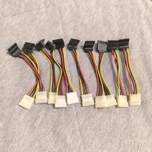 Lot of 10 4-pin Molex male to SATA power connectors - 15 cm long - Afbeelding 1 van 1