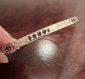 ANNA BECK Sterling Silver Dot Bangle Bracelet size average 2.5 inch - Picture 1 of 11