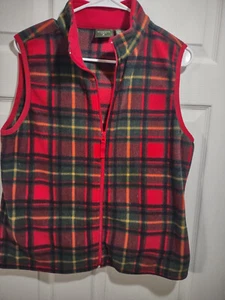 Mountain Lake Vest Womens Multicolor Plaid Sleeveless Full Zip Sz Large D30 - Picture 1 of 4