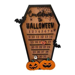 Halloween Pumpkin Advent Calendar Wooden 31 Day Halloween Advent Calendar for - Picture 1 of 6