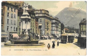 GRENOBLE 38 La Place Notre-Dame CPA colorisée écrite à Mr Lecerf de Paris ~1910 - Picture 1 of 2