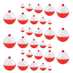 15pcs-50pcs/lot Fishing Bobbers Floats Set Hard ABS Snap on Red/White Float B... - Picture 1 of 7