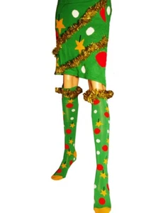 Mujer ÁRBOL Falda Guirnalda Calcetines Feos Navidad Suéter Fiesta Talla Grande 2X 3X NUEVO - Imagen 1 de 2