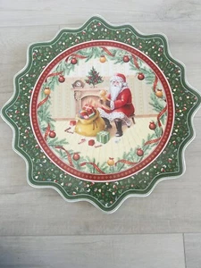 VILLEROY & BOCH TOY'S FANTASY 'SANTA AT FIREPLACE' 16.5" LARGE PLATTER Rare - Picture 1 of 3