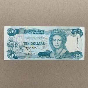 Banconota 10 Dollari Bahamas Scarsa 1992 P53 Elisabetta II Moneta Bahamas B999 - Foto 1 di 2