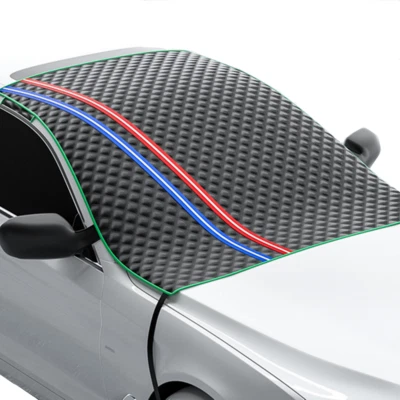 Car Windshield Cover Protector Winter Snow Ice Dust Frost Guard Sun Shade Black - Image 1 of 4