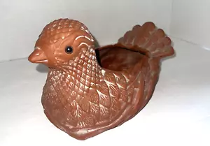 Terracotta Bird Dove Fan Tail Planter Decor 6" H x 10" L x 5"W Vintage - Picture 1 of 16