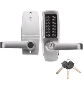 Mechanical Door Lock, Push Button Lever, Keyless Entry, Commercial & Residential - Picture 1 of 9
