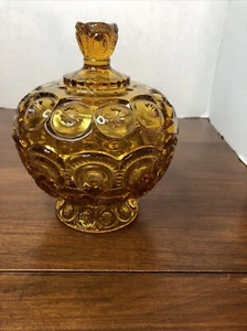 Piatto vintage LE SMITH luna e stelle coperto caramelle noci raccolta oro miele ambra LEGGI - Foto 1 di 13