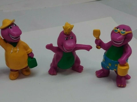 lot of 3  Barney the Dinosaur & Friends PVC FIGURES Barney Cake Toppers Cover