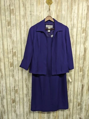 Jessica Howard 2 Piezas Blazer Vestido Conjunto Vaina Púrpura Chaqueta Deadstock Talla 6 Foto 1 de 4