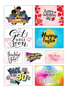 Rectangle Large Stickers Letterbox Postal Sweets Birthday Party Bag Cone Gift - Picture 1 of 11