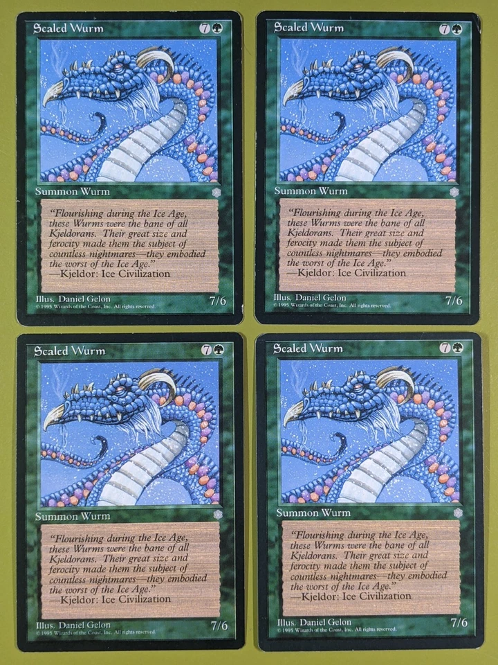 Scaled Wurm x4 Ice Age 4x Playset Magic the Gathering MTG - Image 1 of 1