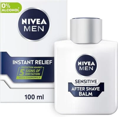 NIVEA MEN Sensitive Post Shave Balm (100ml) 0% Alcohol with Chamomile....