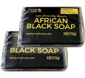 Körperpflege AFRIKANISCHE SCHWARZE SEIFE sanfte Feuchtigkeitscreme mit Sheabutter 4 oz-2 Riegel - Bild 1 von 2