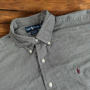 Vintage Polo Ralph Lauren Mens XL Blake Blue White Check Button Down Shirt Pony - Picture 1 of 10