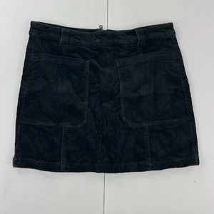 INDIGO Skirt 12 Black Knee Length Corduroy M&S Cotton Blend - Picture 1 of 11