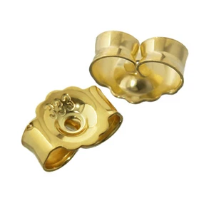 1Paar 333 Weiß oder Gelbgold Ohrmutter Stopper Gegenstecker Lochgröße 0,8mm - Bild 1 von 3
