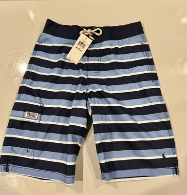 NWT Ralph Lauren POLO Boys Swimsuit Blue Striped Size M10-12 - Image 1 of 4