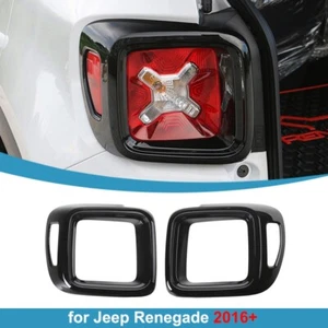 for  2016+Jeep Renegade Rear Tail Light Lamp Cover Guard Trim Lamp Hood Black - Picture 1 of 15
