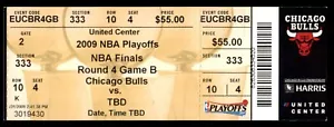Chicago Bulls 2009 NBA Finals biglietto inutilizzato round 4 partita B United Center - Foto 1 di 2