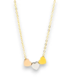 Collar de oro amarillo 750 corazón cadena de 18 quilates 50 cm x 1,3 mm 3,73 g oro PL - Imagen 1 de 7