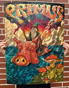 Poster Primus Sessanta Hard Rock Live Hollywood FL PREVENDITA Ap Gold Lava Foil /15 - Foto 1 di 1