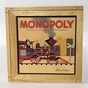 Vintage Monopoly Wooden Box 2001 Parker brothers 2001 Complete - Picture 1 of 3