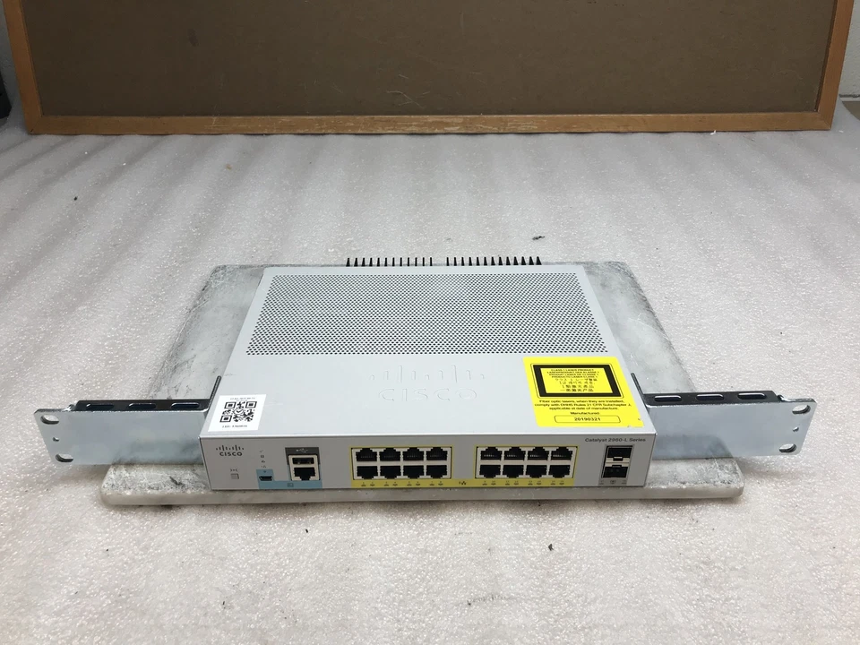 Cisco Catalyst 2960-L Series WS-C2960L-16PS-LL 16-Port PoE Switch w/ Rack Ears - Image 1 of 4