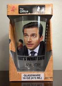 THATS WHAT SHE SAID MEME | DAS BÜRO | PFAU | 16 OZ PINT GLAS TUMBLER | NEU IM KARTON - Bild 1 von 4