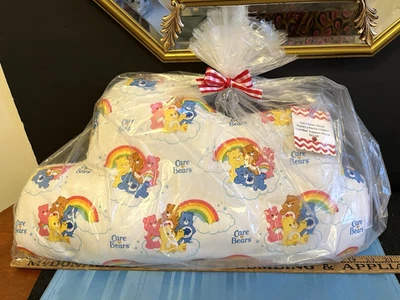 CUIDADO OSOS EN NUBES ARCO IRIS Viaje Tiro Guardería Almohada REGALO 20"X12" HECHO A MANO Foto 1 de 4