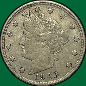 Moneta XF 1903 Testa di Libertà V Nichel Estremamente Fine #29848 - Foto 1 di 3