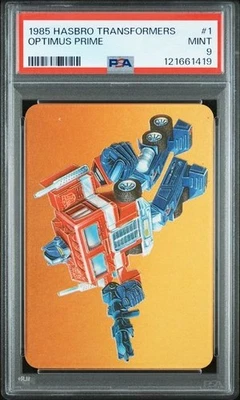 1985 Hasbro OPTIMUS PRIME Transformers RC Rookie Card Series 1 # 1 Graded PSA 9 - Image 1 of 2