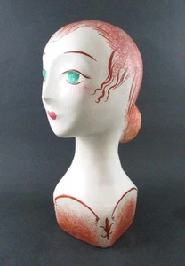 Vintage Perückenkopf / Schaufensterpuppe KOPF - Künstler signiert: JO MEAD Bildhauer - um 1960 - Bild 1 von 12