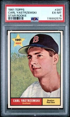 1961 Topps #287 Carl Yastrzemski PSA 6 Boston Red Sox (2579) Foto 1 de 2