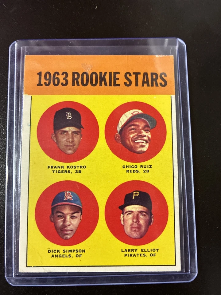 1963 Topps - Rookie Stars Chico Ruiz, Dick Simpson, Frank Kostro #407 (RC) - Image 1 of 4