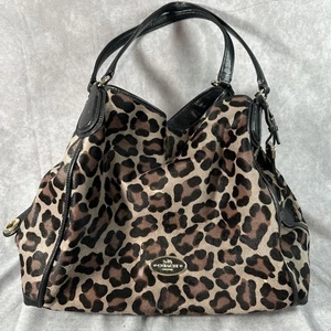 Bolso de Hombro COACH Grande Edie Ocelote Estampado de Leopardo Cuero de Becerro Ver Fotos - Imagen 1 de 11