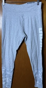 Puma Tight Fit Leggings Size Large NWT Light Heather Gray Splatter Design - Picture 1 of 7