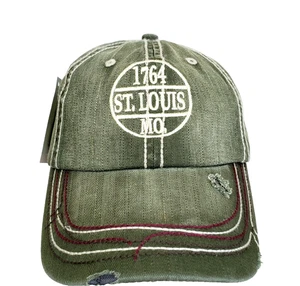 St Louis 1764 Baseball Cap Grün Distress Look Mütze Neu  - Bild 1 von 6