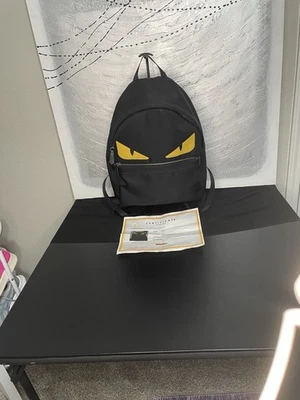 Fendi Monster Eyes Backpack with Yellow Eyes In Leather and Nylon With COA - Image 1 of 4