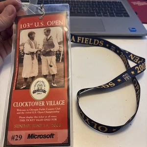 103º USGA 2003 US Open Olympia Fields-Lanyard-Microsoft Ticket-Jim Furyk Win - Imagen 1 de 15