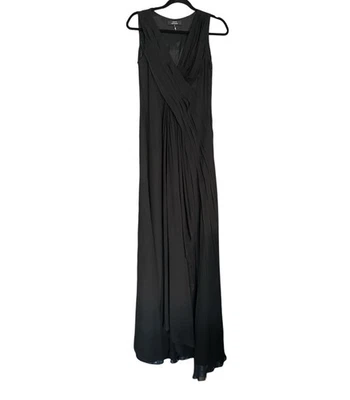 Robert Rodriguez 100% Silk Sz Sm Pleated Black Maxi Long Gown Dress Shawl - Image 1 of 4