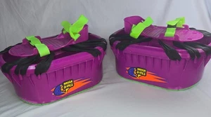 Vintage Moon Shoes 1989 Purple Anti-Gravity Nickelodeon Trampolin Boot Complete - Bild 1 von 11