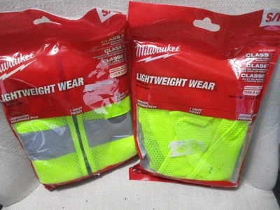 2 pack Milwaukee lightweight Wear Vest Safety Vest S / M Class 2 NEW - Image 1 of 4