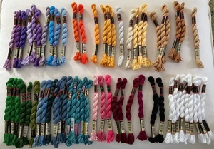 DMC PERLE COTTON Lot 63 Assorted Skeins #5 Full Skeins - Picture 1 of 6
