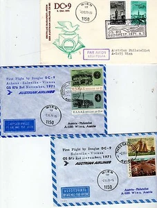 3 Austrian-Airlins -Flugbelege aus 1971  (23427-o1 ) - Picture 1 of 1