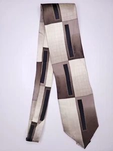 Giorgio Brutini Mens Formal Necktie 59"Lx4"W Brown/Beige Neck Tie - Picture 1 of 4