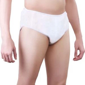 Disposable Underwear Men NON-WOVEN 5pcs Travel Briefs Hospital Pants Spa Panties - Picture 1 of 9