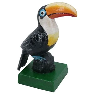 Toucan Exotic Bird Cast Iron Statue Figure Trophy Ornament Sculpture Desk Shelf - Picture 1 of 6